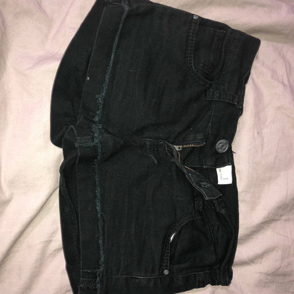 Black jean shorts